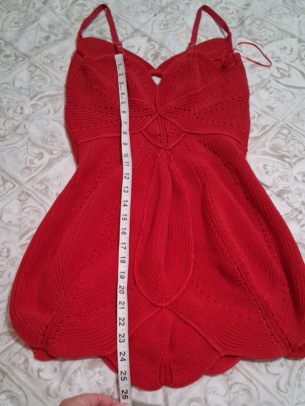 Cult Gaia RTR Marlow Red Knit Cutout Spaghetti Strap Mini Dress Size XL - Picture 10 of 15